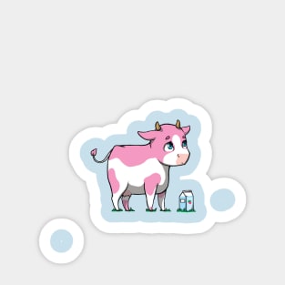 cute strawberry milk cow Sticker